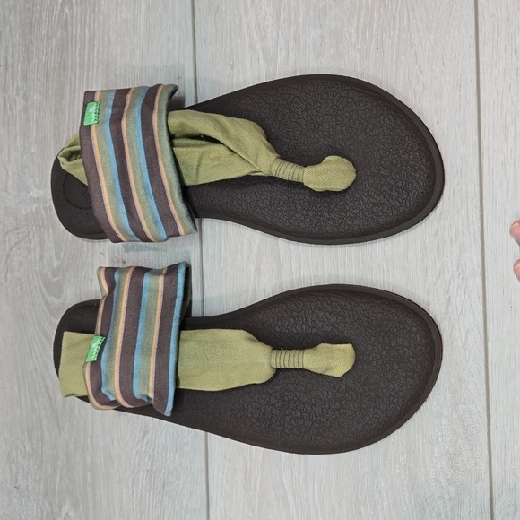 Sanuk Women Yoga Slingback Sandals Flats shoes sz 8 - Picture 4 of 9